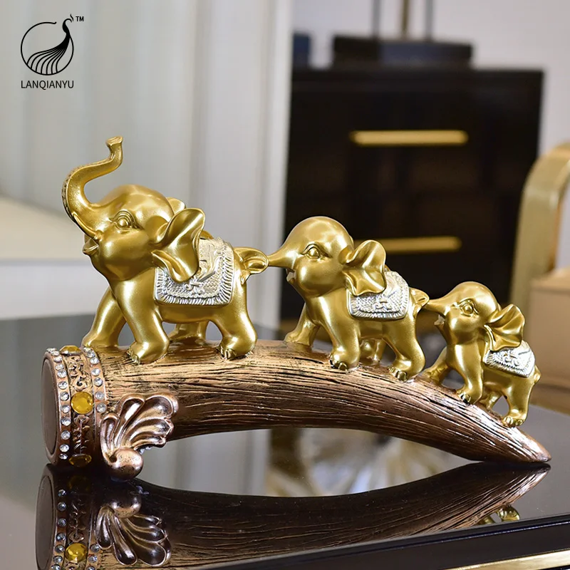 

Elephant living room wine cabinet TV cabinet American decoration creative modern home interior porch decoration three little