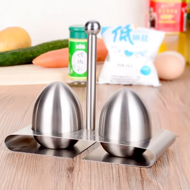 1 Pcs Durable Stainless Steel Egg-Shaped Salt Pepper Shaker Table Server Kitchen Tool xobw