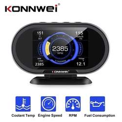 KONNWEI KW206 OBD2 On-Board Computer Car Digital Computer Display Fuel Consumption Water Temperature Gauge OBD 2 Scanner PK A202