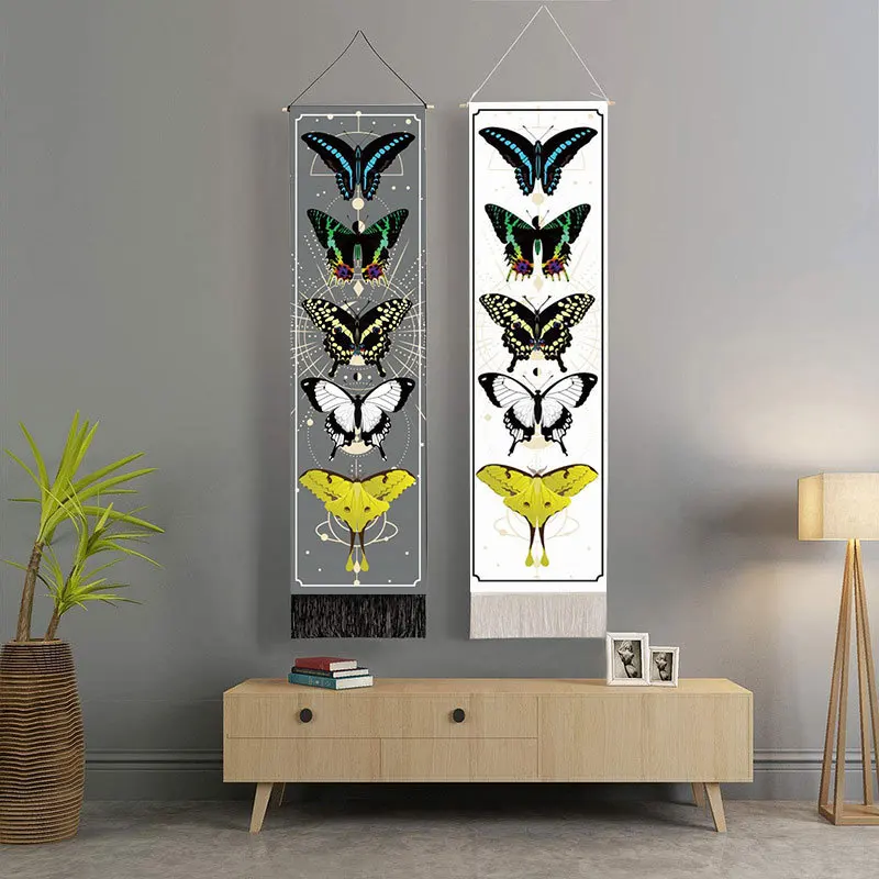 Mandala Butterfly Phase Wall Hanging Tapestry Cotton Sun Moon Macrame Tassel Tapestries Living Room Office Wall Blanket Decor