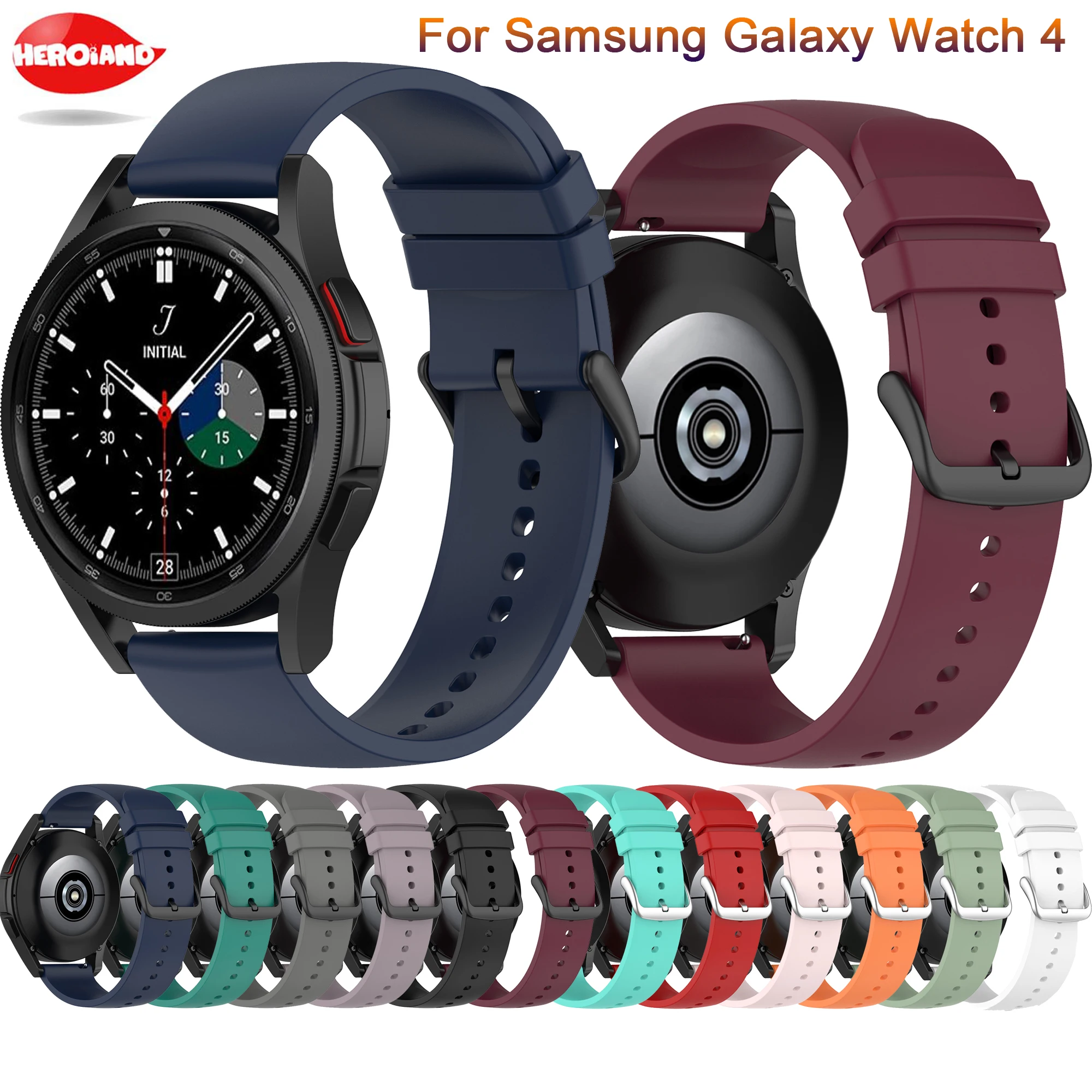 

Ремешок силиконовый для Samsung Galaxy Watch 4 44 мм 40 мм, спортивный сменный Браслет для Galaxy Watch 4 classic 46 мм 42 мм