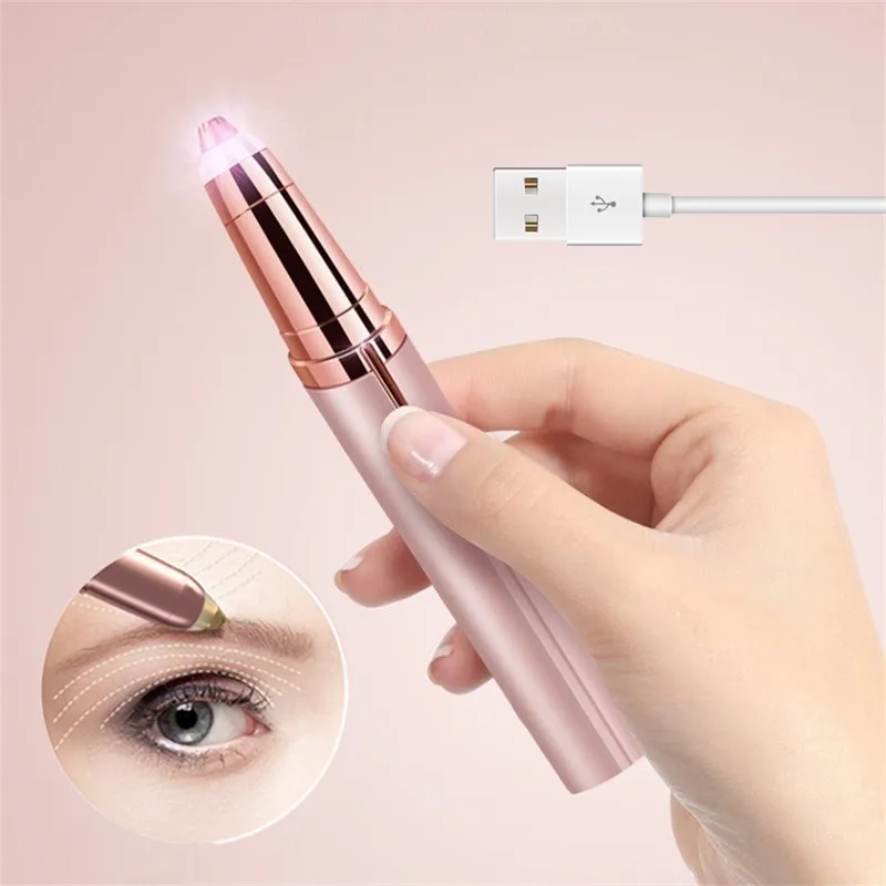 Electric Eyebrow Trimmer Painless Eye Brow Epilator For Women Makeup Mini Razors Portable Facial Nose Hair Removal Shaver VIP