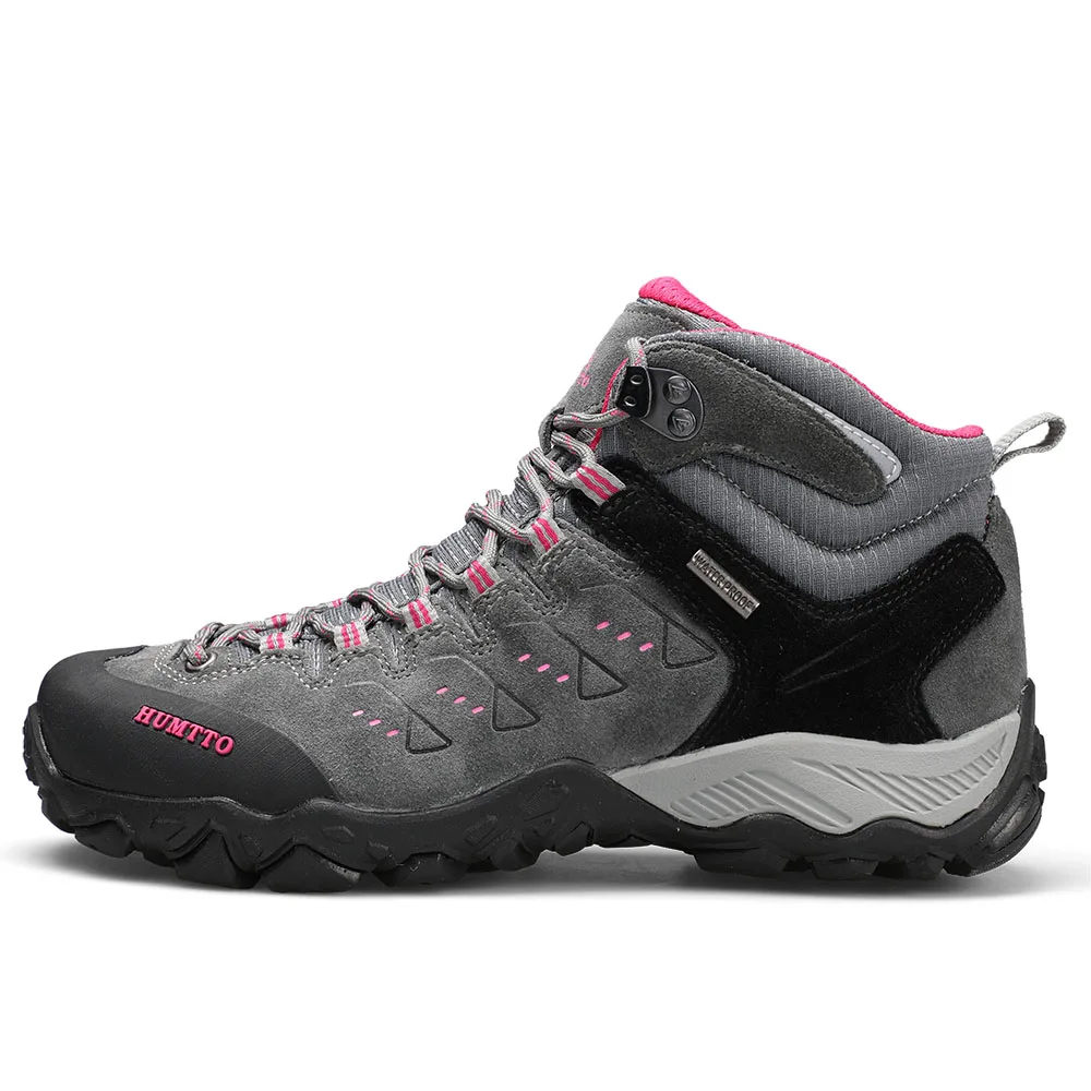 HUMTTO-zapatos de senderismo para mujer, zapatillas impermeables de montaña para acampar al aire libre, deportivas de cuero, botas de Trekking para