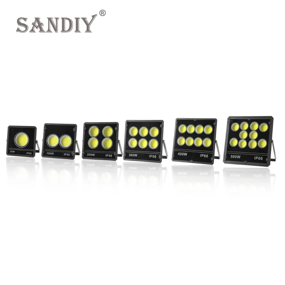 SANDIY Flood Light LED 50W 100W 200W 300W 500W Spotlight Outdoor Garden Square Lamp Villa House Building Exterior Wall Lighting