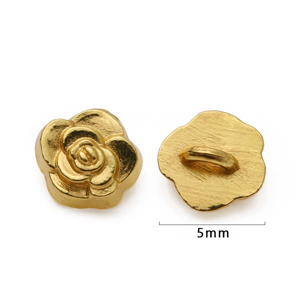 20Pcs 5mm Mini Buttons Rose Flower Pattern Metal Buckles DIY Doll Clothes Clothing Sewing Buckle Dollhoues Miniature Decoration