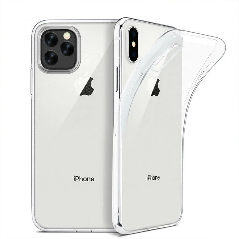 Clear Silicone Soft Case For iPhone XS Max XR X 12 11 pro 7 8 Plus 6 S 6S 5 5S 5SE 6Plus 7Plus 8Plus 12pro 12max TPU Back Cover