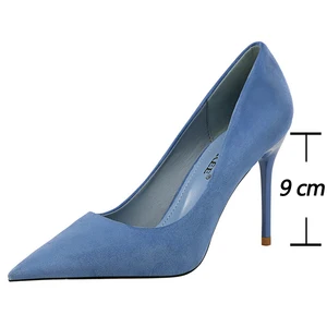 Bigree Frauen Wildlederschuhe, High Heels für Frauen, Modebüroschuhe, grundlegende Stiletto -Ferse, Größe 42 43, Plus Size 10 Hauptverkäufe Scarpin Größe 42 - №10