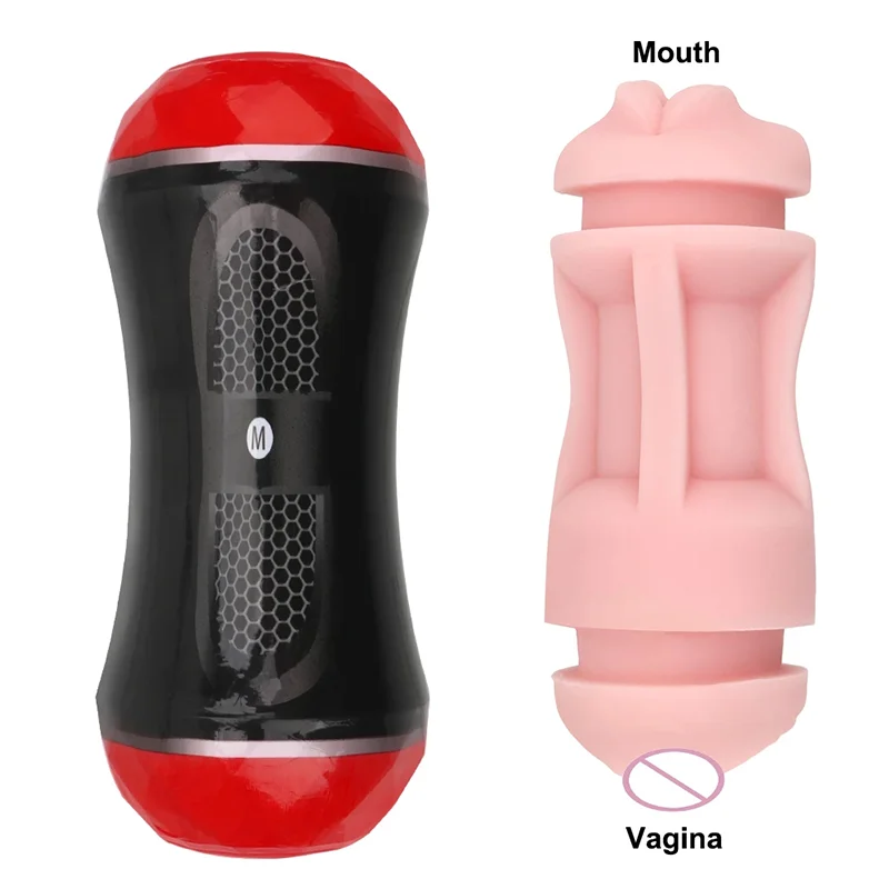 Male Sex Machine Masturbation Realistic Blowjob Vagina Double Head Masturbator Cup Pocket Pussy Deep Throat Adult Toys For Men