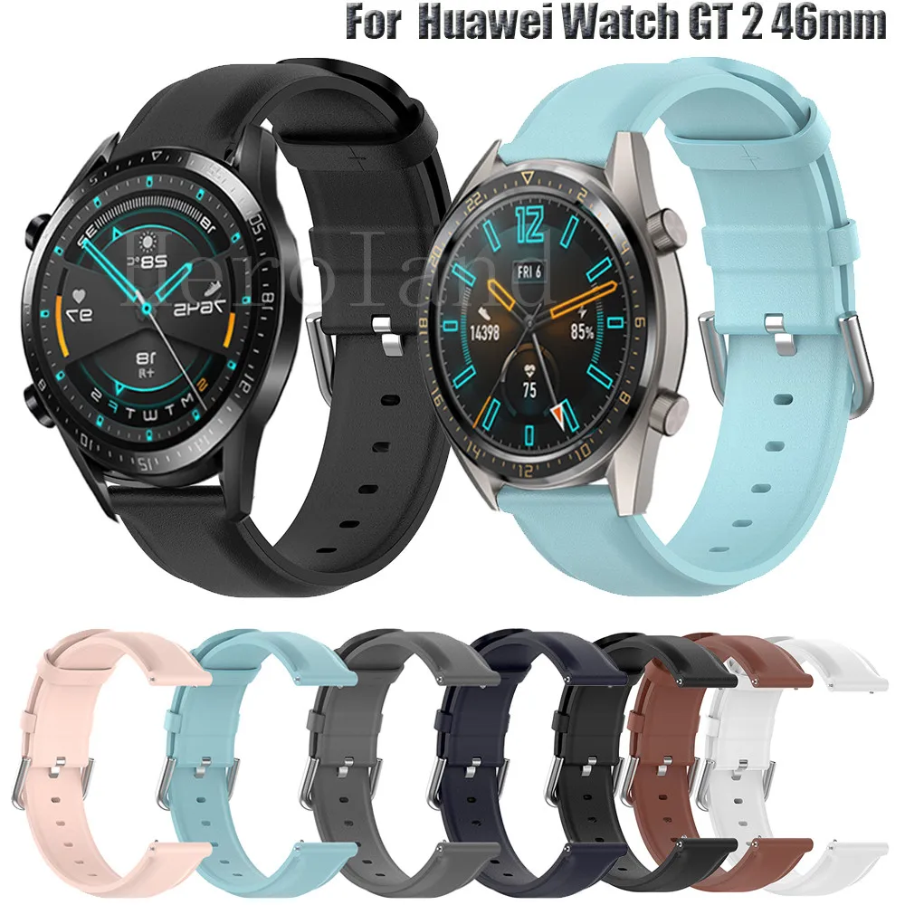 

Роскошный кожаный ремешок для часов Huawei Watch GT 2 46 мм спортивный смарт-браслет ремешок для часов Huawei GT 46 мм/42 мм ремень