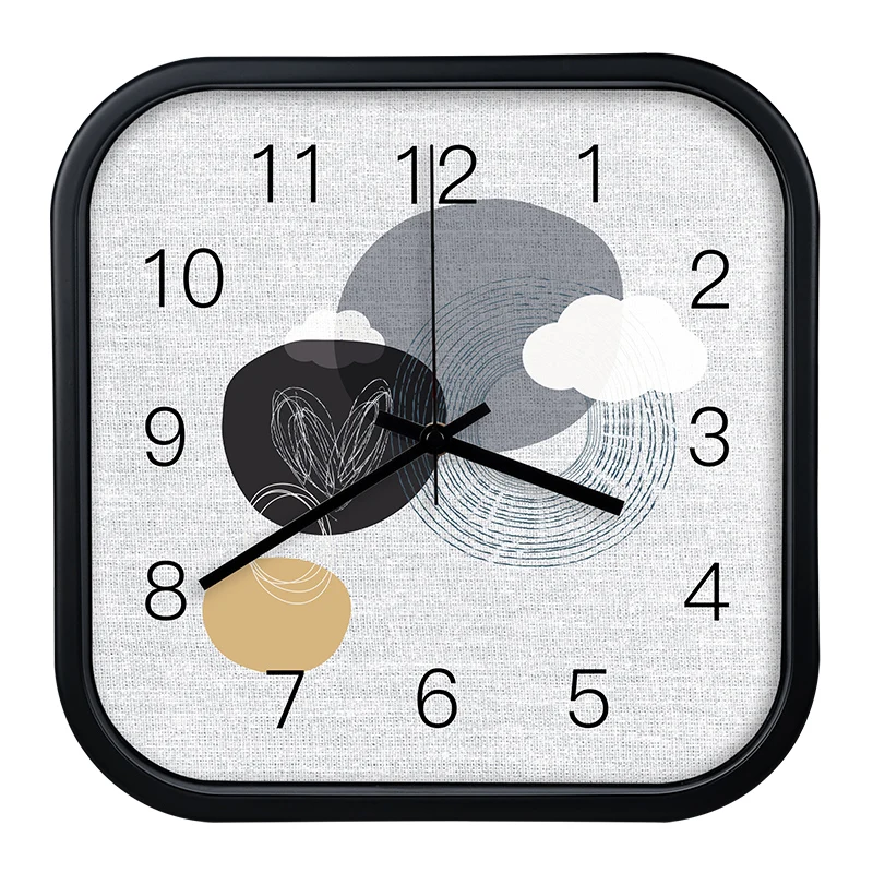 Modern minimalist abstract art square wall clock Stylish simple hone office silent wall clocks