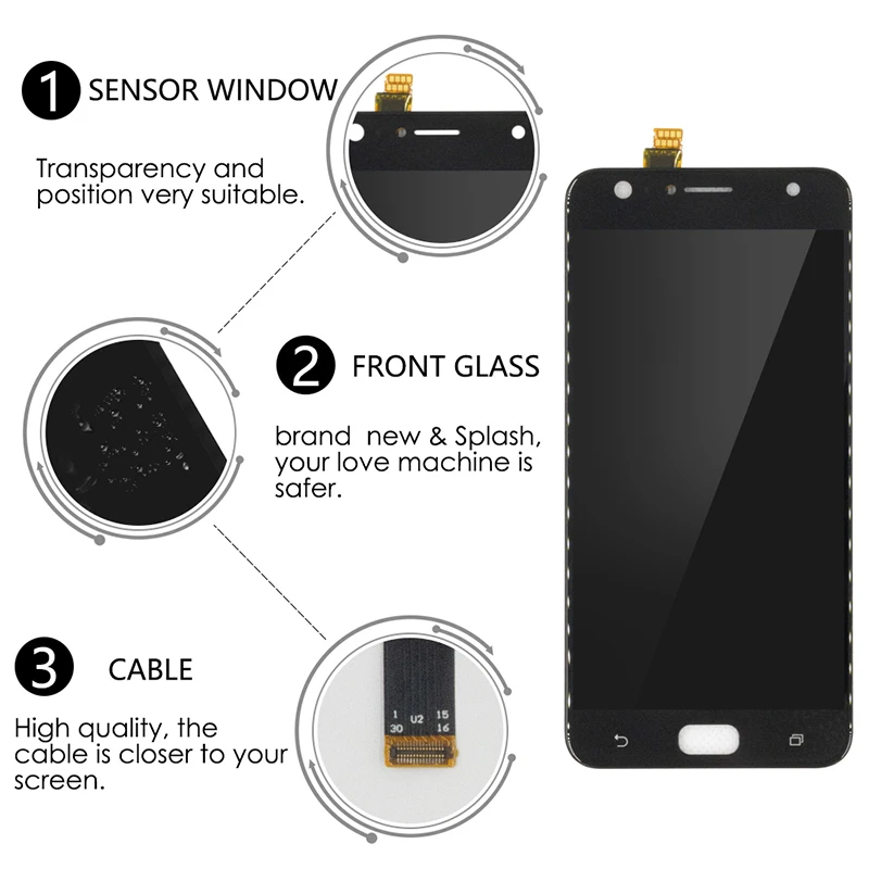 5.5\'\' LCD For ASUS Zenfone 4 Selfie ZD553KL LCD Display Touch Screen With Frame Digitizer Assembly ZD553KL LCD Replacement