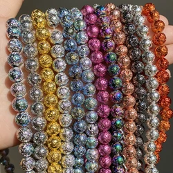 Multicolor Volcanic Rock Lava Stone Round Loose Spacer Bead For Jewelry Making Natural Stone Beads Diy Men Charm Bracelet 4-12mm