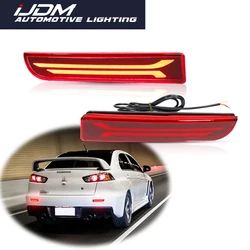 2x For Mitsubishi Lancer Evo X Outlander Red Reflector Rear Back Tail LED Bumper Brake Stop Running Light Fog Lights Turn Light