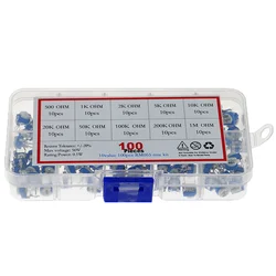 100pcs 10pcs each value RM065(500 OHM TO 1M)Horizontal Trimpot Potentiometer Assortment Kit With box