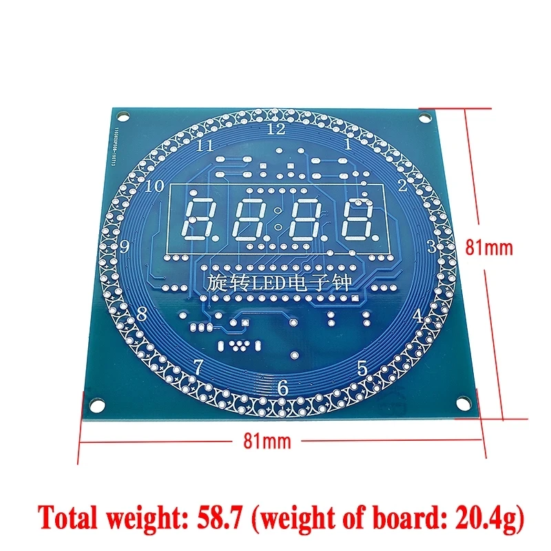 EQV DS1302 Rotating LED Display Alarm Electronic Clock Module DIY KIT LED Temperature Display