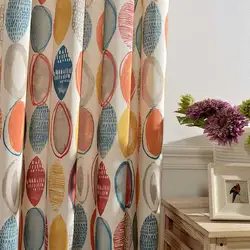 Modern Blackout Curtains for Living Room Bedroom Vintag Circle Printed Thick Curtain Window Treatment For Kitchen Drape Blinds
