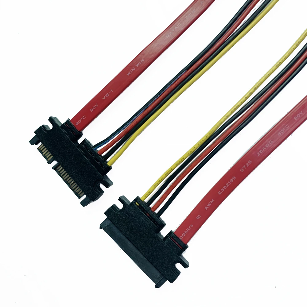 Sata 22Pin Extender Kabel Man-vrouw 7 + 15 Pin Serial Ata Sata Data Power Combo Verlengkabels