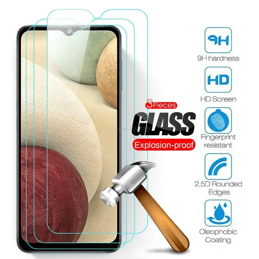 3-1PC tempered glass screen protector for samsung galaxy a 02 12 32 42 52 72 22 a12 a02 a02s a22 a32 a42 a52s a72 a82 2021 vidro