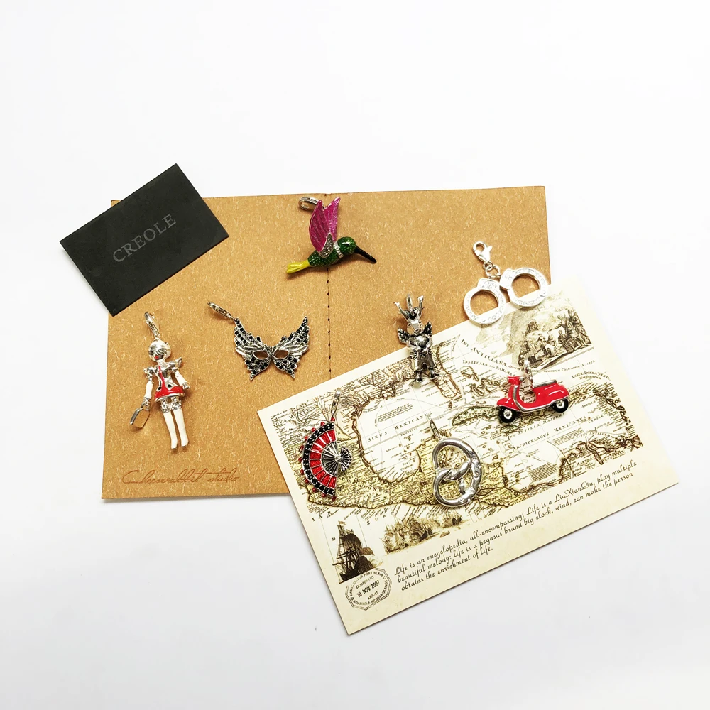 Nurse Strange Rabbit Motorcycle Mask Fan Handcuffs Cake Bird Necklace Pendant,2019 Jewelry 925 Sterling Silver Trendy Gift