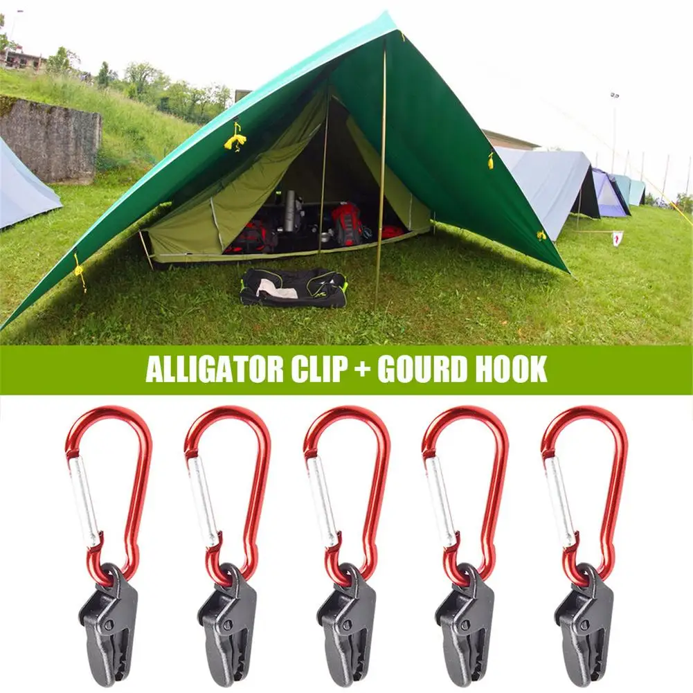 5/10/Pcs Spring Snap Hook Outdoor Portable Securing Clip Camping Tent Windproof Fixing Clip Barbecue Canopy Tarp Pull Point Clip