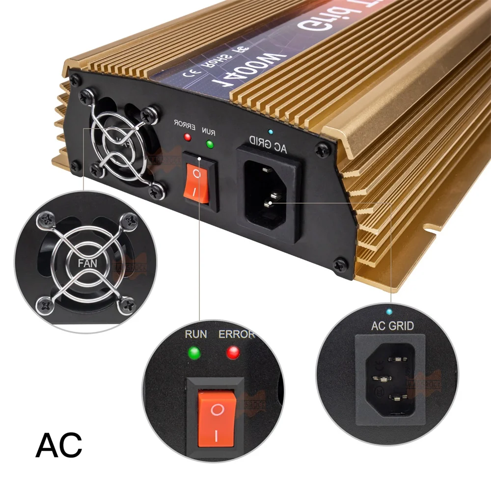 Imagem -03 - Micro-inversor de Gravata Mars Rock-grid 1000w 20v50v dc 120v 240v ca Praticável para 1200w 24v 30v 36v Painel Solar Sistema do Vento