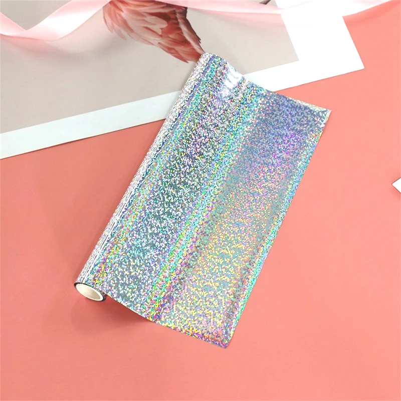 5Mx19.3Cm Holographic Foil Roll Foil Paper Shiny Silver Laminator Laminating Transfer On Elegance Laser Printer Craft Paper New