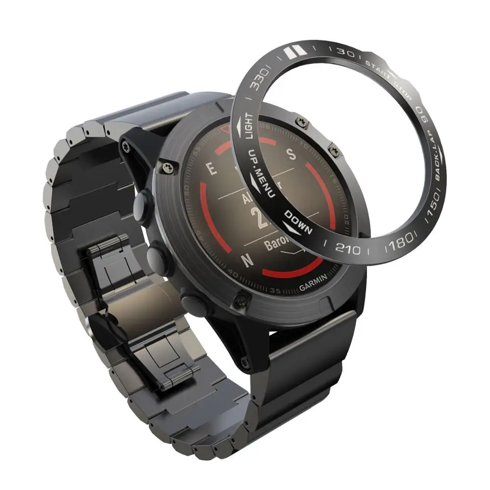 Steel Protection Bezel Ring Case For Garmin Fenix 5 / Fenix 5X / 5X plus Watch Speed Adhesive Anti Scratch Metal Cover Frame