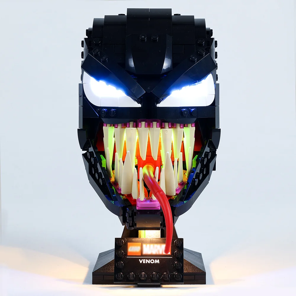 Led Light Up Kit For 76187 Super Hero Series Venom Helmet Mask Building Blocks Light Up Your Toys Only Lighting Set No Bricks