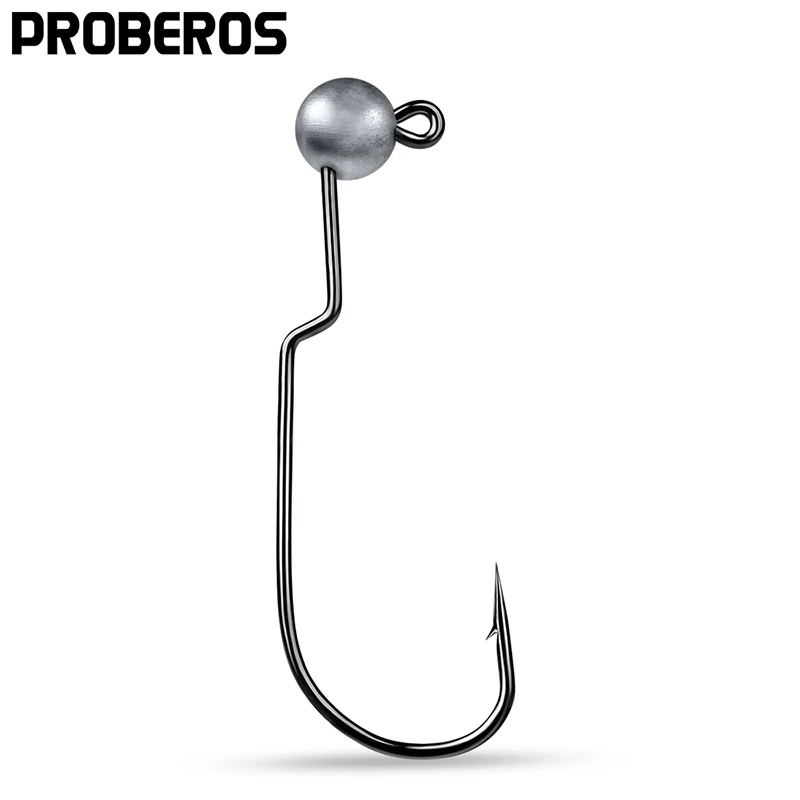 

PROBEROS 5pcs/lot Fishhooks 1g-1.8g-2.5g-3.5g Metal Jig Fishing Hooks Jigging Head Barbed Hooks Ned Rid Hooks Fishing Tackle