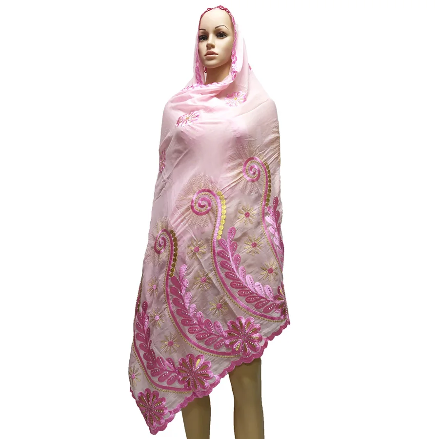 African Embroidery Scarfs for Women, 100% Cotton Scarf, LH123, Muslim, Wedding, Party