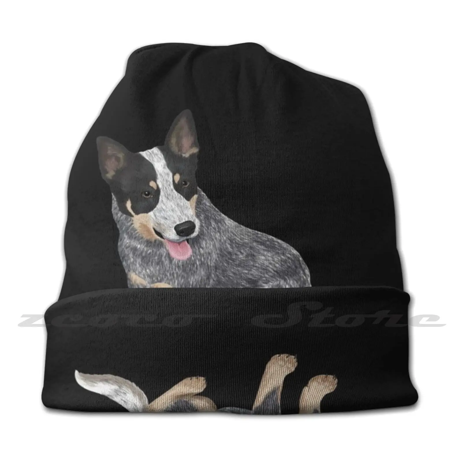 Dog Australian Cattle Dog Personalized Pattern Knit Hats Plus Size Elastic Soft Cap Australian Cattle Dog Dog Australian