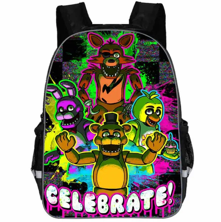 FNAF-Mochila impressa anime para homens e mulheres, mochilas escolares casuais para meninos e meninas, bolsa hip-hop masculina para laptop, mochila