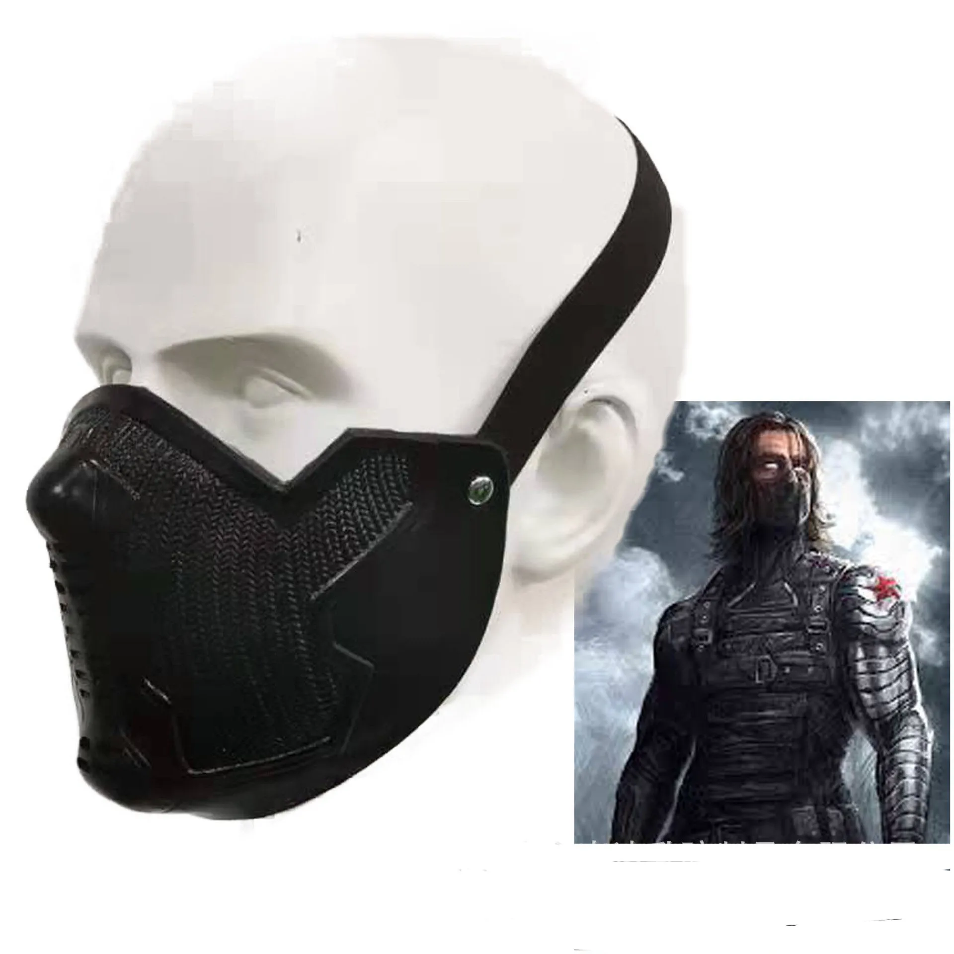 Captain 2 Winter Soldier Bucky Barnes Cosplay Mask James Buchanan Barnes Halloween Cosplay Props PVC Latex Mask