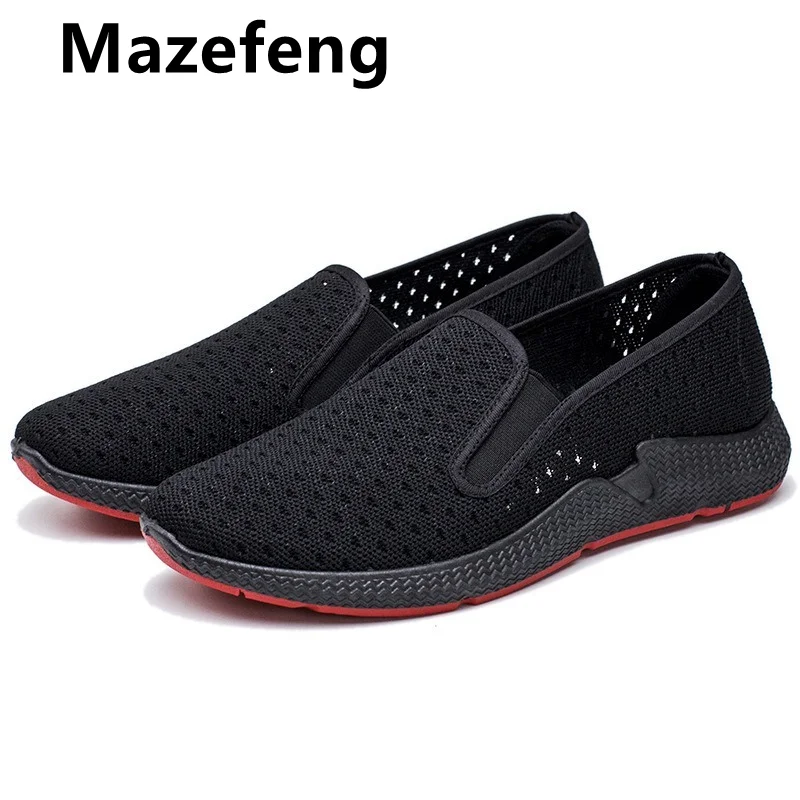 Mazefeng Brand Men Light Running Shoes Jogging Shoes Breathable Man Sneakers Slip on Loafer Shoe Men's Casual Shoes Size 45 2021