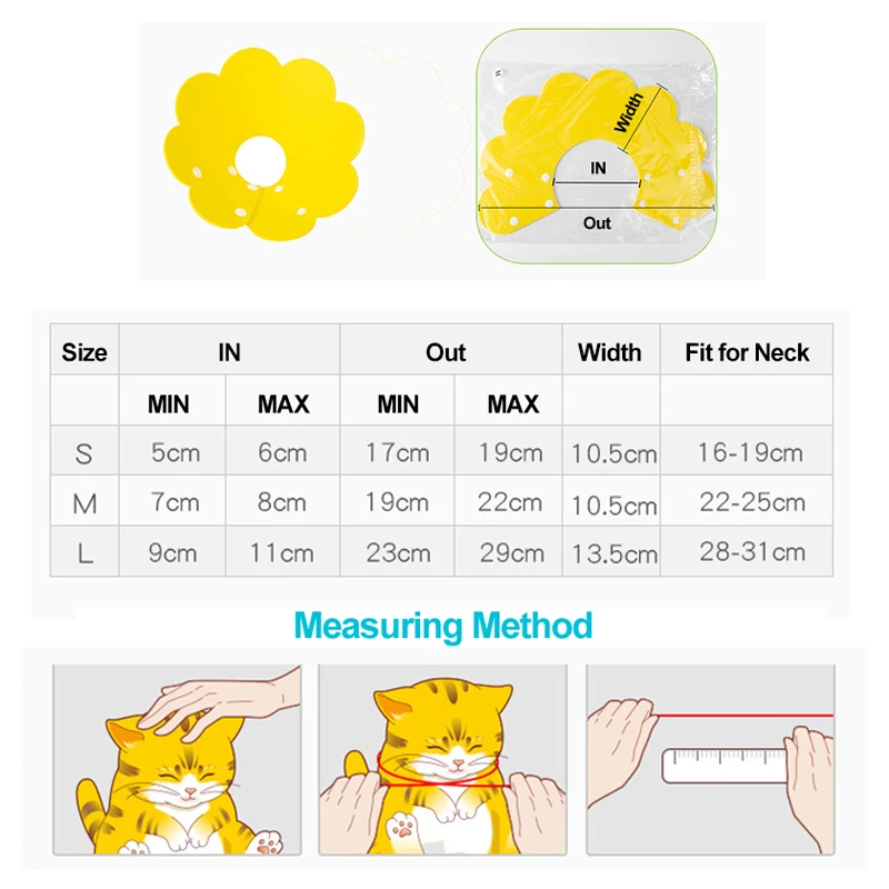 EVA Cat Neck Protective Circle Collar Sun Flower Sun Flower Anti Bite Anti Grasping Anti Licking Cats Neck Elizabethan Collar