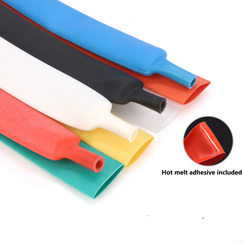 

Φ19.1mm Heat Shrink Tubing Wire Sleeves Waterproof 3:1 Ratio Glue Lined Yellow/Orange/Black/Transparent/White/Red/Blue/Green