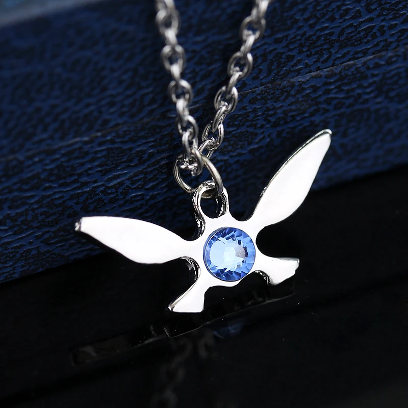 Legend Of Butterfly Pendant Necklace Blue Crystal Gold Silver Color Link Chain Necklaces Women Men Jewelry Gift