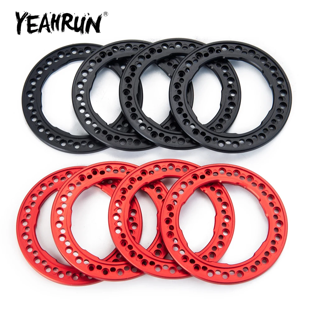 YEAHRUN 4Pcs Metal 1.9 inch Beadlock Wheel Rims Replacement Rings for Axial SCX10 D90 TRX-4 1/10 RC Crawler Car Model Parts