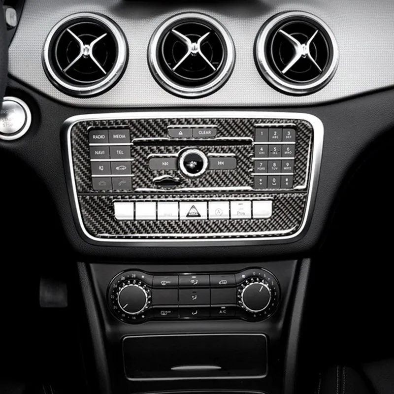 Immagine: Rivestimento della copertura del pannello CD del climatizzatore della Console centrale per Mercedes Benz X156 W176 C117 CLA GLA classe A fibra di carbonio