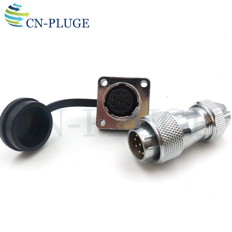 WS16 Series 9-pin Aviation Waterproof Connectors LED Power Cable Connector Male Plug Female Socket Rated Current 5A IP67