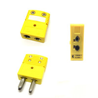 1PC/1 Set Yellow Color K Type Big Male/Female Thermocouple Connector Plugs/Sockets And Panel