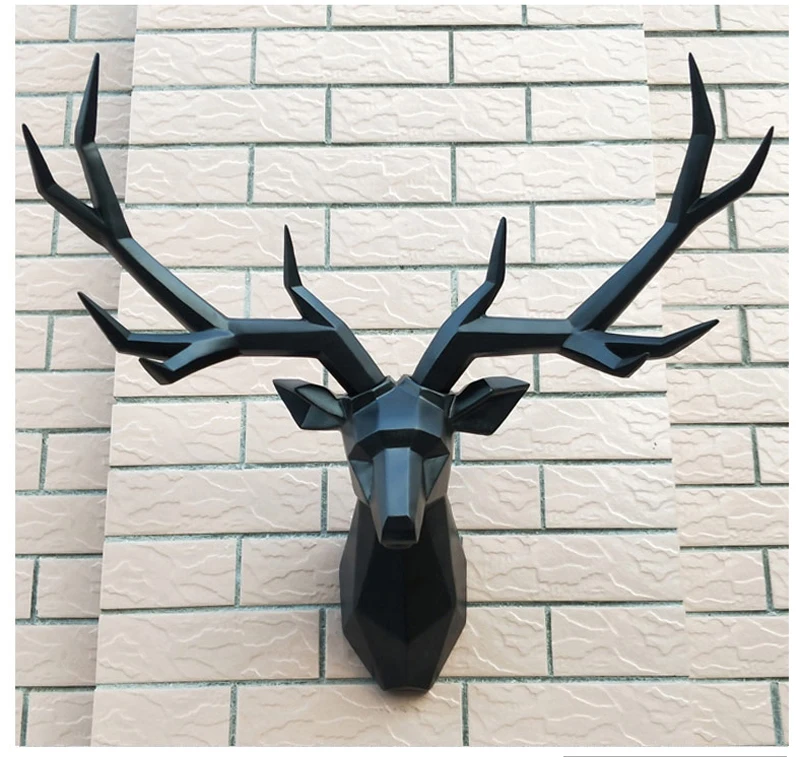 [Crafts] Super Big Home Decor Accessories 3D Deer Statue Animal head Figurine Wall Hanging Art Decoration Wedding Room Ornament