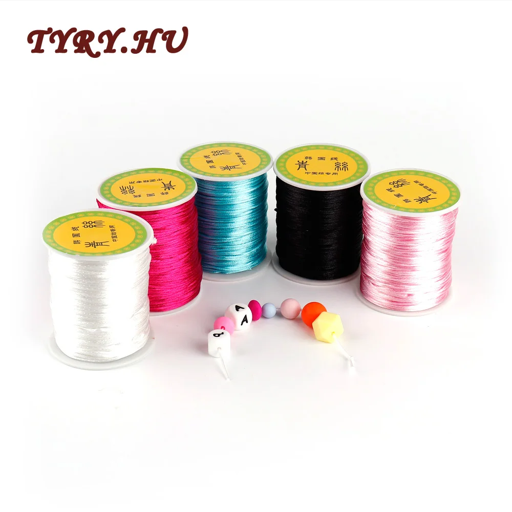 TYRY.HU 10-80meter Baby Chewable Necklace Accessories 1.5mm/2mm/2.5mm Satin Silk Nylon Cord for Baby Pacifier Chain DIY Tools