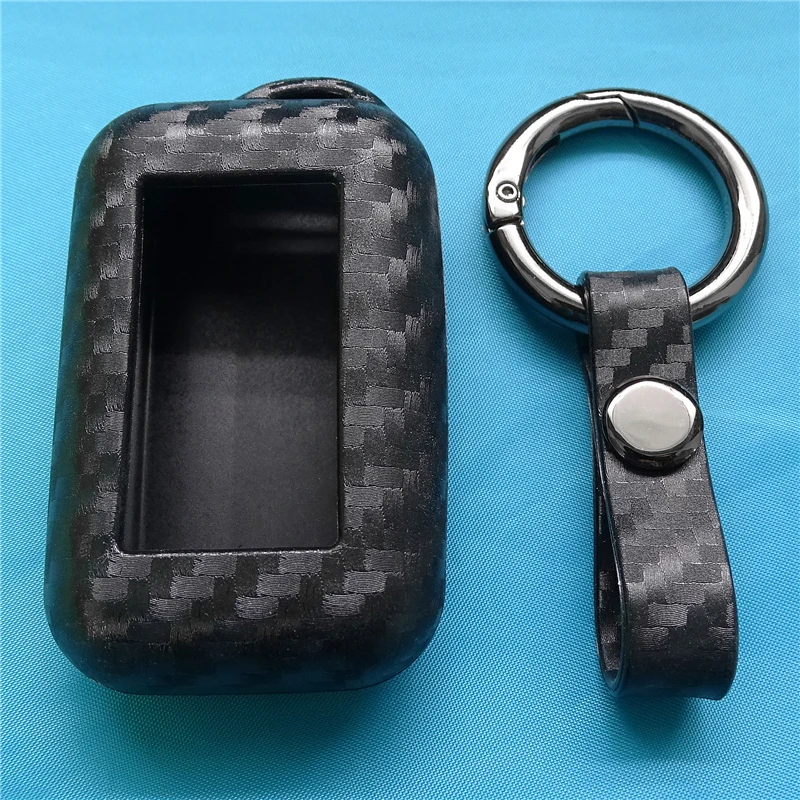 Carbon Fiber Silicone Car Key Case For StarLine E95 E65 E90 E60 E91 E61 2-Way Car Alarm Remote Control Fob Protector Cover Bag