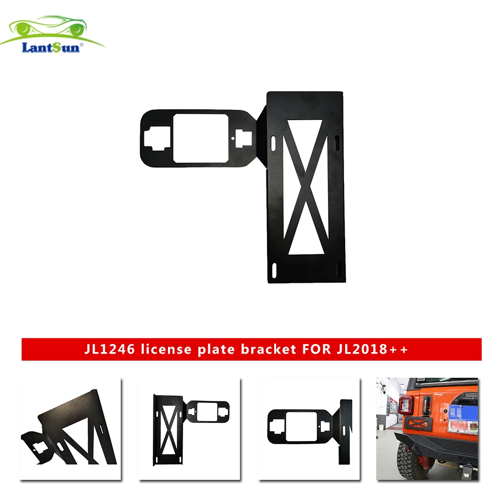 Rear License Plate Frame Mounting Holder Bracket Steel for Jeep Wrangler JL LANTSUN JL1246 EURO EDITION