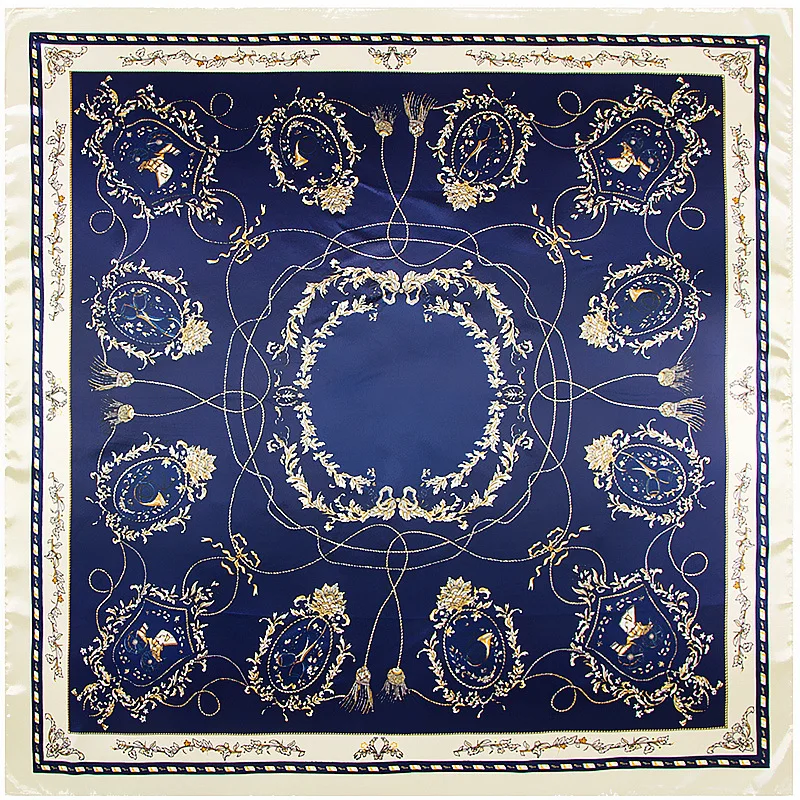 Sciarpa quadrata da donna scialle di seta foulard 90X90 cm fazzoletto da ragazza con capelli lunghi