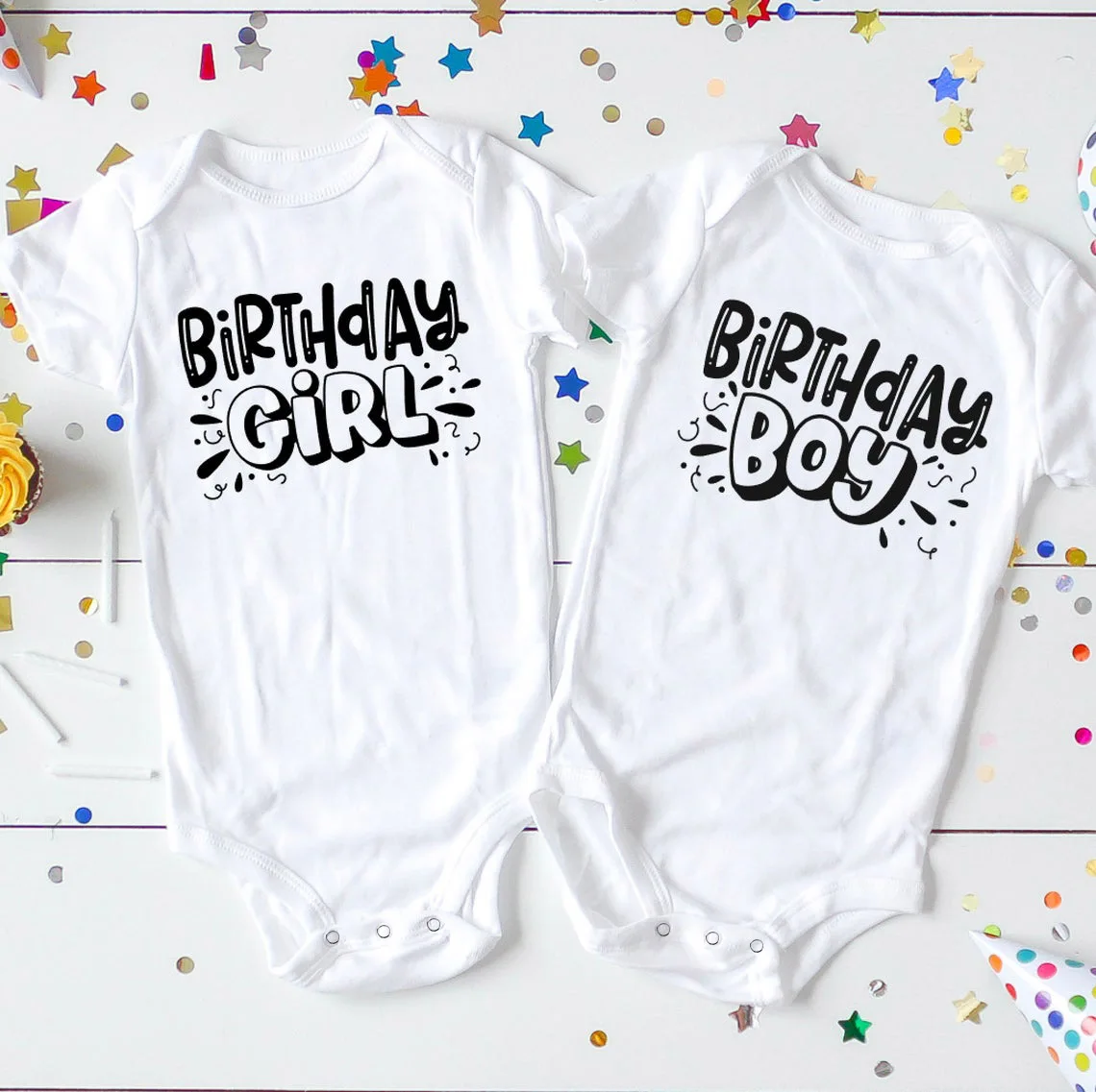 Boy Girl Twin Birthday Outfit Twin Birthday Outfits Twin First Birthday Jumpsuit Baby Boy and Baby Girl Twins Birthday 