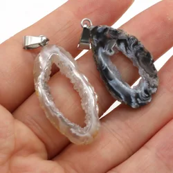Trendy Natural Stone Agates Druzy Pendants Charms Irregular Crystal Pendant for Jewelry Making DIY Necklace Earring Accessories