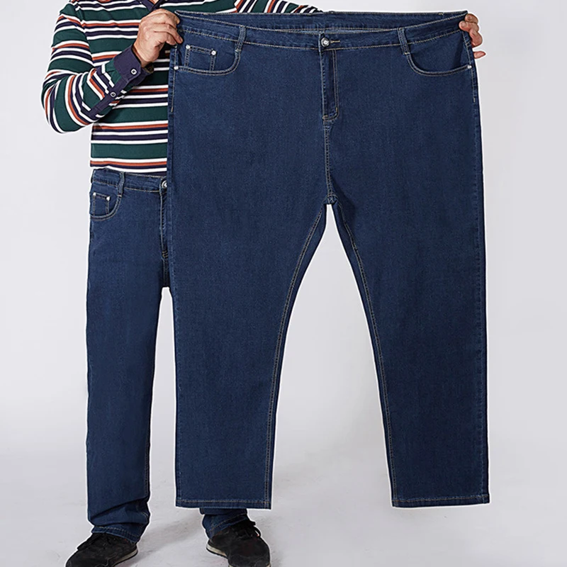 

Extra large men's jeans thickened 175 kg plus size 6XL 7XL 8XL 9XL 14XL waist 130 trousers 44 46 48 50 52 54 elastic autumn blue