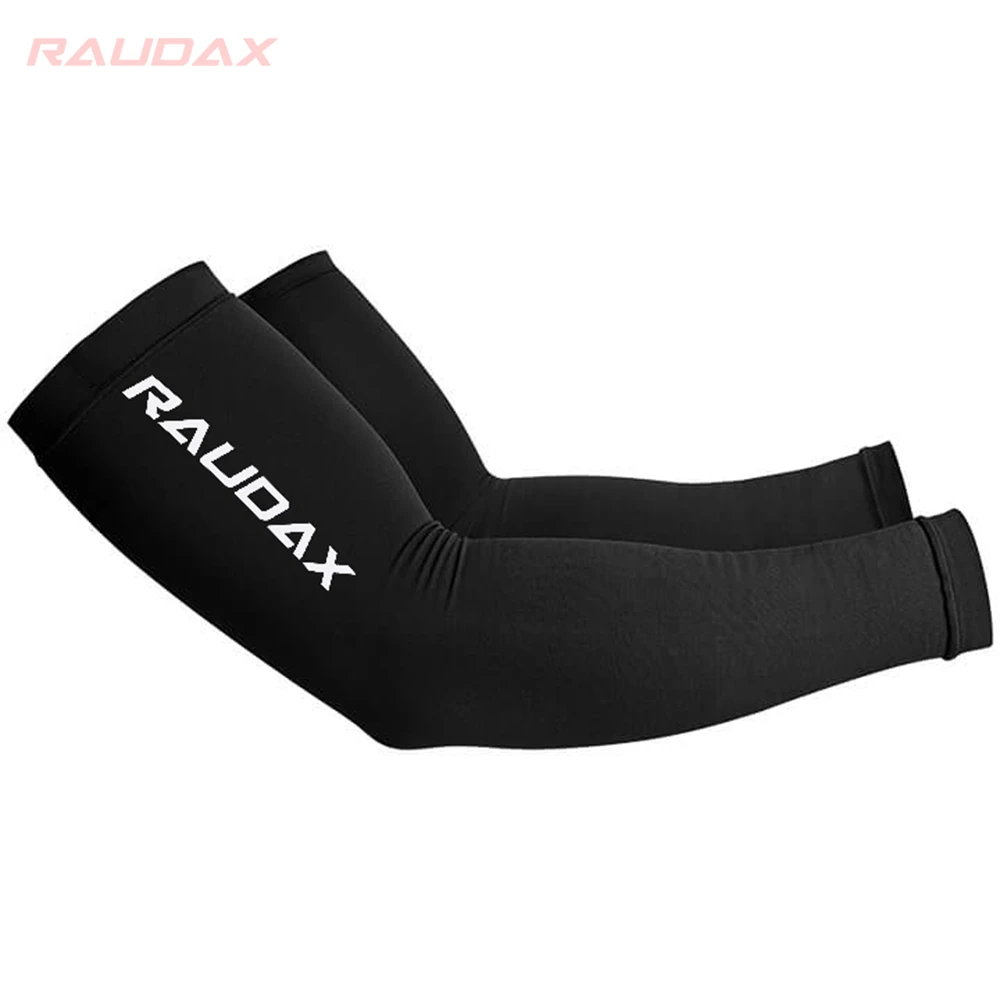Raudax 2025, dunne stijl herfstbeenwarmers, zwarte UV-bescherming, ademende armwarmer voor fietsen, racefietsen, hardlopen